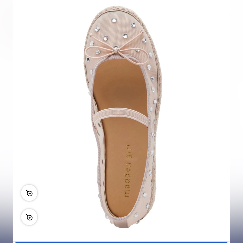 Brand New Nude Madden Girl Cream Flats with Rhinestone Accents